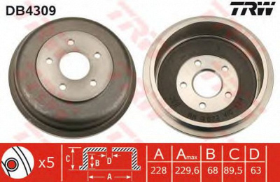 TRW db4309 -  Тормозной барабан