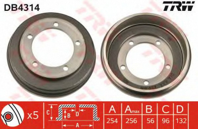 TRW db4314 -  Тормозной барабан