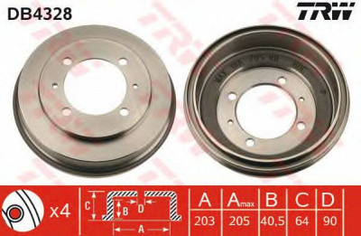 TRW db4328 -  Тормозной барабан