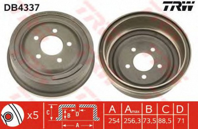 TRW db4337 -  Тормозной барабан