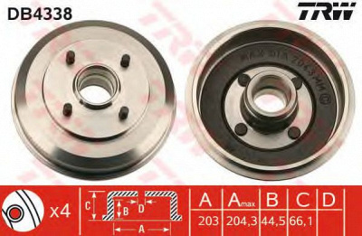 TRW db4338 -  Тормозной барабан