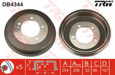 TRW db4344 -  Тормозной барабан