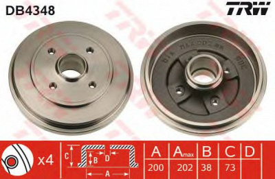 TRW db4348 -  Тормозной барабан