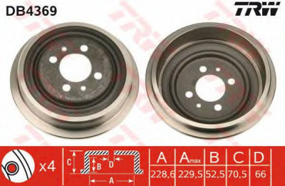 TRW db4369 -  Тормозной барабан