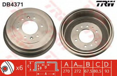 TRW db4371 -  Тормозной барабан