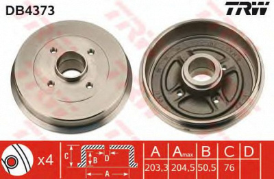 TRW db4373 -  Тормозной барабан