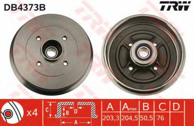 TRW db4373b -  Тормозной барабан