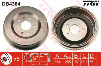 TRW db4384 -  Тормозной барабан