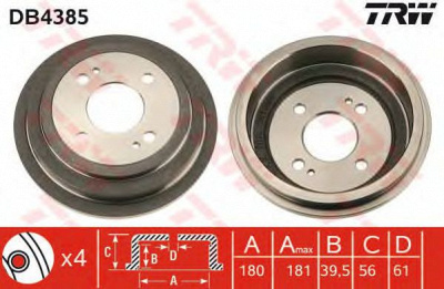 TRW db4385 -  Тормозной барабан