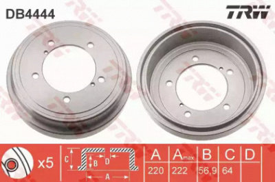 TRW db4444 -  Тормозной барабан