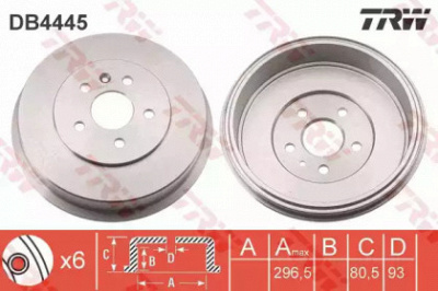 TRW db4445 -  Тормозной барабан