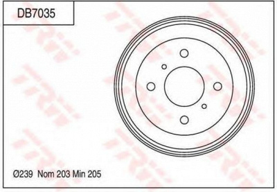 TRW db7035 -  Тормозной барабан