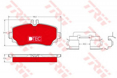 TRW gdb1293dte -  Комплект тормозных колодок, дисковый тормоз