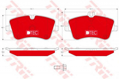 TRW gdb1413dte -  Комплект тормозных колодок, дисковый тормоз