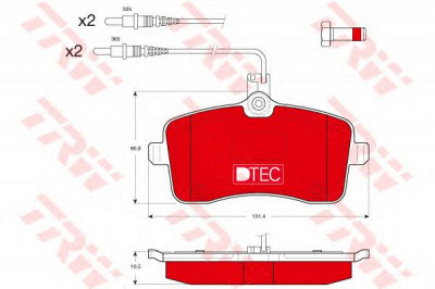 TRW gdb1594dte -  Комплект тормозных колодок, дисковый тормоз
