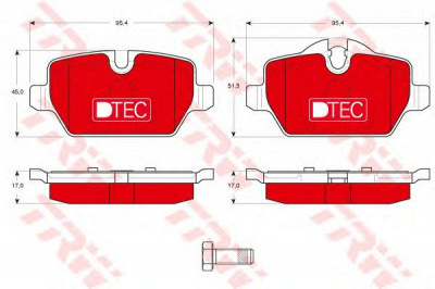 TRW gdb1612dte -  Комплект тормозных колодок, дисковый тормоз