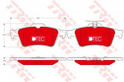 TRW gdb1621dte -  Комплект тормозных колодок, дисковый тормоз