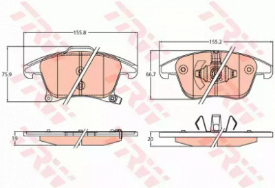 TRW gdb2092 -  Колодки тормозные FORD MONDEO 15-/S-MAX 15- передние