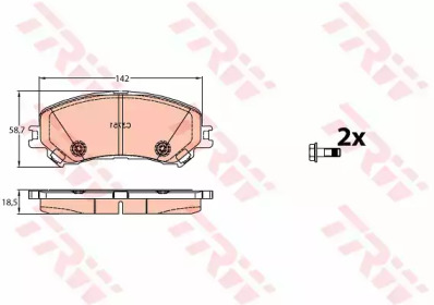 TRW gdb2152 -  Комплект тормозных колодок, дисковый тормоз