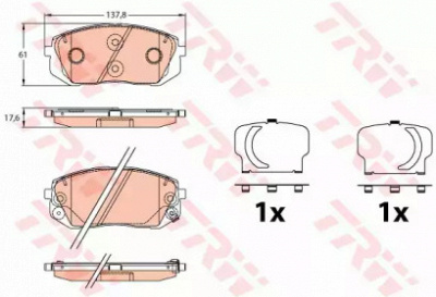 TRW gdb3642 -  INTERCARS ДИСКОВЫЕ ТОРМОЗНЫЕ КОЛОДКИ, КОМПЛЕКТ