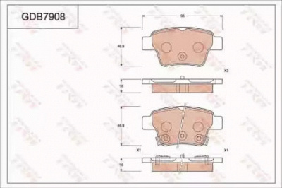 TRW gdb7908 -  Комплект тормозных колодок, дисковый тормоз