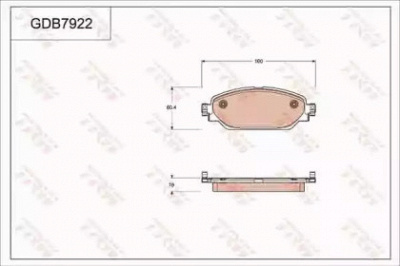 TRW gdb7922 -  Комплект тормозных колодок, дисковый тормоз