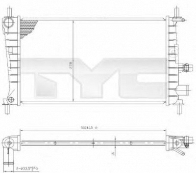 TYC 7100026 -  Радиатор, охлаждение двигателя