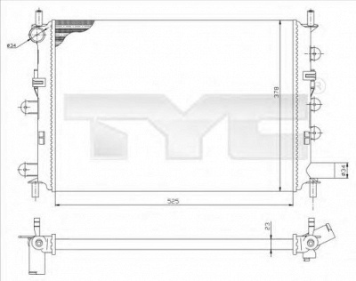 TYC 7100034r -  Радиатор, охлаждение двигателя