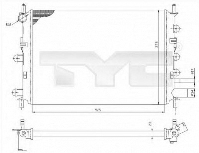 TYC 7100037r -  Радиатор, охлаждение двигателя