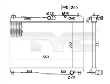 TYC 7100059r -  Радиатор, охлаждение двигателя