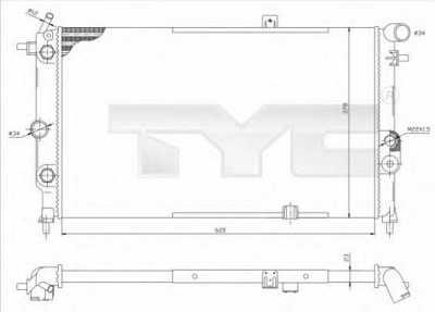 TYC 7250001r -  Радиатор, охлаждение двигателя