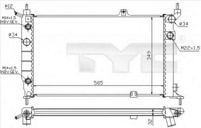 TYC 7250002 -  Радиатор, охлаждение двигателя