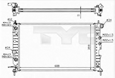 TYC 7250004r -  Радиатор, охлаждение двигателя
