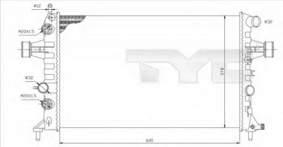 TYC 7250006 -  Радиатор, охлаждение двигателя