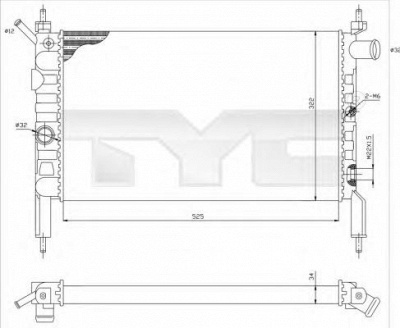 TYC 7250018 -  Радиатор, охлаждение двигателя
