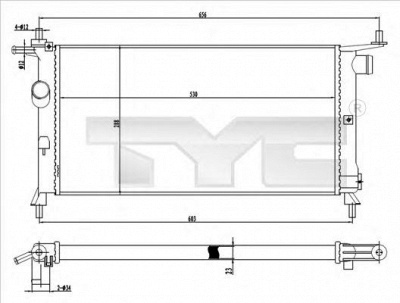 TYC 7250020 -  Радиатор, охлаждение двигателя