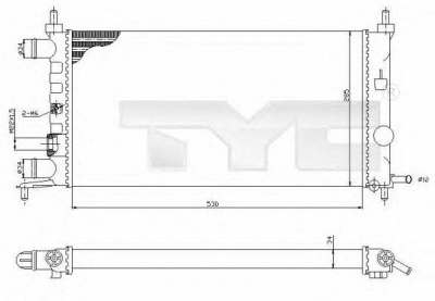 TYC 7250025r -  Радиатор, охлаждение двигателя