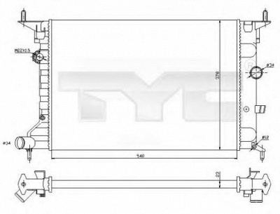 TYC 7250026r -  Радиатор, охлаждение двигателя