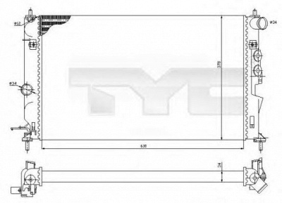 TYC 7250027r -  Радиатор, охлаждение двигателя