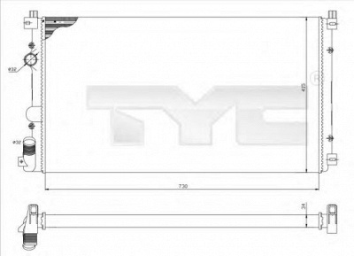 TYC 7250029 -  Радиатор, охлаждение двигателя