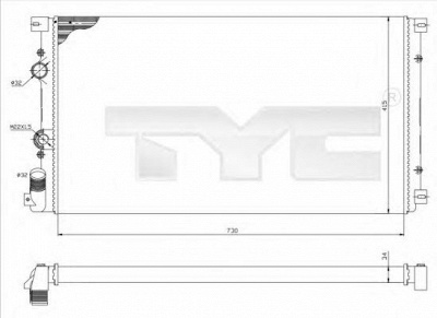 TYC 7250030 -  Радиатор, охлаждение двигателя