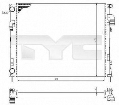 TYC 7250031 -  Радиатор, охлаждение двигателя