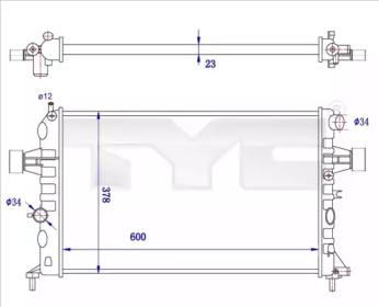 TYC 7250038r -  Радиатор, охлаждение двигателя