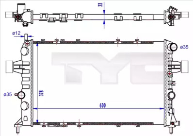 TYC 7250041r -  Радиатор, охлаждение двигателя