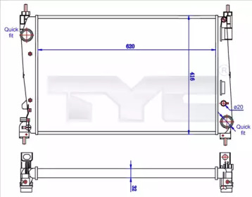 TYC 7250042r -  Радиатор, охлаждение двигателя