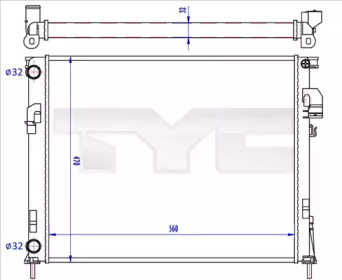 TYC 7250043r -  Радиатор, охлаждение двигателя