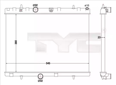 TYC 7260019r -  Радиатор, охлаждение двигателя