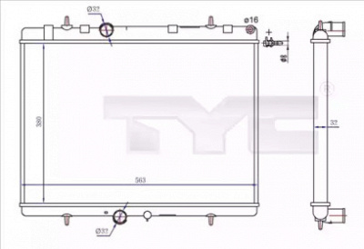 TYC 7260020r -  Радиатор, охлаждение двигателя