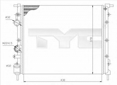 TYC 7280026 -  Радиатор, охлаждение двигателя