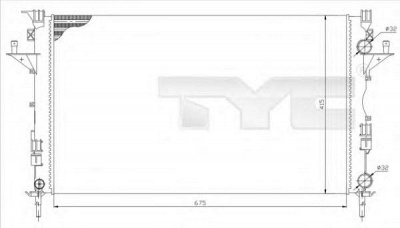 TYC 7280049r -  Радиатор, охлаждение двигателя